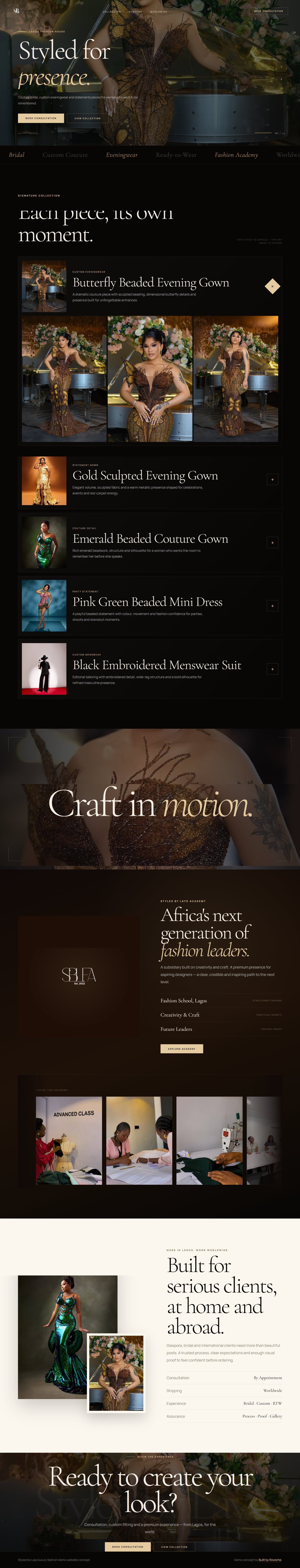 Bespoke Couture Site Preview